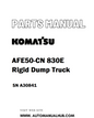 Komatsu AFE50-CN 830E Rigid Dump Truck Parts Manual SN A30841 - PDF