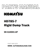 Komatsu HD785-7 Rigid Dump Truck Parts Manual SN A10001-UP - PDF