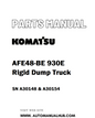 Komatsu AFE48-BE 930E Rigid Dump Truck Parts Manual SN A30148 & A30154 - PDF 