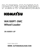 Komatsu WA180PT-3MC Wheel Loader Parts Manual SN A88001-UP PDF