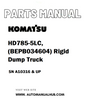 Komatsu HD785-5LC, (BEPB034604) Rigid Dump Truck Parts Manual SN A10316 & UP - PDF 