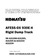 Komatsu AFESS-OX 930E-4 Rigid Dump Truck Parts Manual SN A31208-A31205, A31225 & A31233-A31234 - PDF 