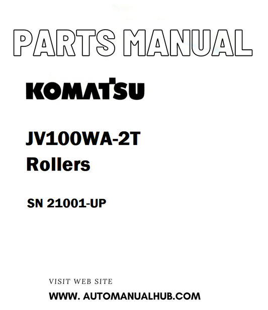 Komatsu JV100WA-2T Rollers Parts Manual SN 21001-UP - PDF