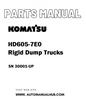 Komatsu HD605-7E0 Rigid Dump Trucks Parts Manual SN 30001-UP - PDF