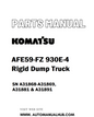 Komatsu AFE59-FZ 930E-4 Rigid Dump Truck Parts Manual SN A31868-A31869, A31881 & A31891 - PDF 