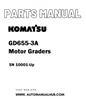 Komatsu GD655-3A Motor Graders Parts Manual SN 10001-Up - PDF