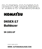 Komatsu D65EX-17 Bulldozer Parts Manual SN 1001-UP - PDF