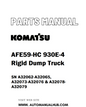Komatsu AFE59-HC 930E-4 Rigid Dump Truck Parts Manual SN A32062-A32065, A32073-A32076 & A32078-A32079 - PDF 