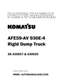 Komatsu AFE59-AV 930E-4 Rigid Dump Truck Parts Manual SN A30657 & A30659 - PDF 