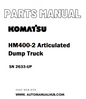 Komatsu HM400-2 Articulated Dump Truck Parts Manual SN 2633-UP - PDF
