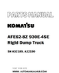 Komatsu AFE62-8Z 930E-4SE Rigid Dump Truck Parts Manual SN A32189, A32190 - PDF 