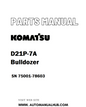 Komatsu D21P-7A Bulldozer Parts Manual SN 75001-78603 - PDF 