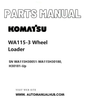 Komatsu WA115-3 Wheel Loader Parts Manual SN WA115H30051-WA115H30180, H30181-Up PDF