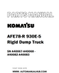 Komatsu AFE78-R 930E-5 Rigid Dump Truck Parts Manual SN A40067-A40068 - A40082-A40083 - PDF 