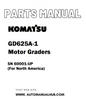 Komatsu GD625A-1 Motor Graders Parts Manual SN 60001-UP (For North America) - PDF