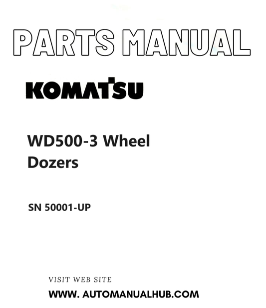 Komatsu WD500-3 Wheel Dozers Parts Manual SN 50001-UP PDF