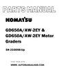 Komatsu GD650A/AW-2EY & GD650A/AW-2EY Motor Graders Parts Manual SN 210098-Up - PDF