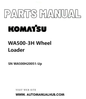 Komatsu WA500-3H Wheel Loader Parts Manual SN WA500H20051-Up PDF