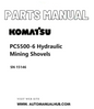 Komatsu PC5500-6 Hydraulic Mining Shovels Parts Manual SN 15146 PDF