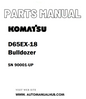 Komatsu D65EX-18 Bulldozer Parts Manual SN 90001-UP - PDF