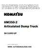 Komatsu HM350-2 Articulated Dump Truck Parts Manual SN 11001-UP - PDF
