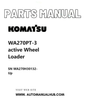 Komatsu WA270PT-3 active Wheel Loader Parts Manual SN WA270H30132-Up PDF