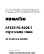 Komatsu AFE59-FG 930E-4 Rigid Dump Truck Parts Manual SN A31645 & A31662 - PDF 