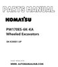 Komatsu PW170ES-6K-KA Wheeled Excavators Parts Manual SN K30001-UP PDF