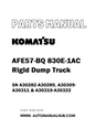 Komatsu AFE57-BQ 830E-1AC Rigid Dump Truck Parts Manual SN A30282-A30289, A30309-A30311 & A30319-A30322 - PDF 
