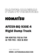 Komatsu AFE59-BQ 930E-4 Rigid Dump Truck Parts Manual SN A30751-752 & 754 & 759-761 - 812 & 832 - PDF 