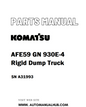 Komatsu AFE59 GN 930E-4 Rigid Dump Truck Parts Manual SN A31993 - PDF 