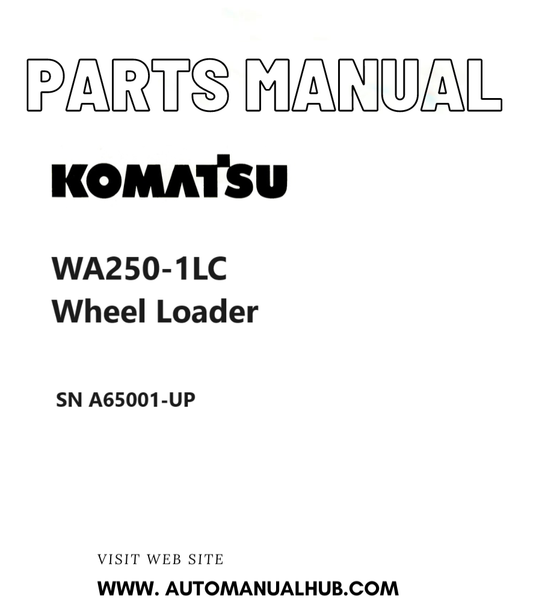Komatsu WA250-1LC Wheel Loader Parts Manual SN A65001-UP PDF