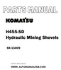 Komatsu H455-SD Hydraulic Mining Shovels Parts Manual SN 15009 - PDF