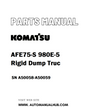 Komatsu AFE75-S 980E-5 Rigid Dump Truck Parts Manual SN A50058-A50059 - PDF