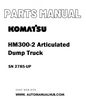 Komatsu HM300-2 Articulated Dump Truck Parts Manual SN 2785-UP - PDF