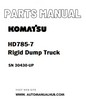 Komatsu HD785-7 Rigid Dump Truck Parts Manual SN 30430-UP - PDF 