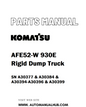 Komatsu AFE52-W 930E Rigid Dump Truck Parts Manual SN A30377 & A30384 & A30394-A30396 & A30399 - PDF