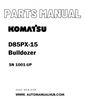 Komatsu D85PX-15 Bulldozer Parts Manual SN 1001-UP - PDF