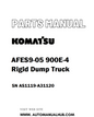 Komatsu AFES9-05 900E-4 Rigid Dump Truck Parts Manual SN AS1119-A31120 - PDF