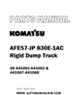 Komatsu AFE57-JP 830E-1AC Rigid Dump Truck Parts Manual SN A41061-A41062 & A41067-A41068 - PDF 
