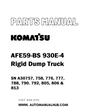 Komatsu AFE59-BS 930E-4 Rigid Dump Truck Parts Manual SN A30757, 758, 776, 777, 788, 790. 792, 805, 806 & 813 - PDF 