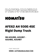 Komatsu AFE62 AH 930E-4SE Rigid Dump Truck Parts Manual SN A31285, A31287 - A31481, A31487 - PDF