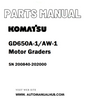 Komatsu GD650A-1/AW-1 Motor Graders Parts Manual SN 200840-202000 - PDF