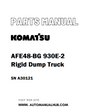 Komatsu AFE48-BG 930E-2 Rigid Dump Truck Parts Manual SN A30121 - PDF 