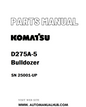 Komatsu D275A-5 Bulldozer Parts Manual SN 25001-UP - PDF