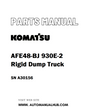 Komatsu AFE48-BJ 930E-2 Rigid Dump Truck Parts Manual SN A30156 - PDF