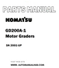 Komatsu GD200A-1 Motor Graders Parts Manual SN 2001-UP - PDF