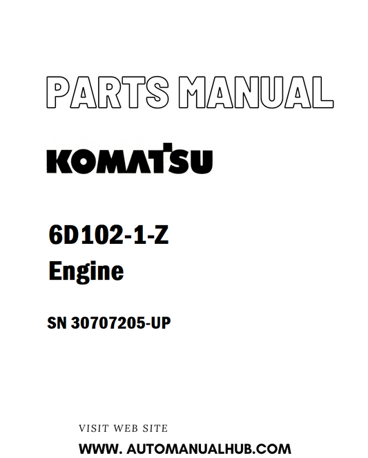 Komatsu 6D102-1-Z Engine Parts Manual SN 30707205-UP - PDF