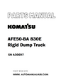 Komatsu AFE50-BA 830E Rigid Dump Truck Parts Manual SN A30697 - PDF