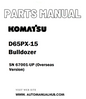 Komatsu D65PX-15 Bulldozer Parts Manual SN 67001-UP (Overseas Version) - PDF